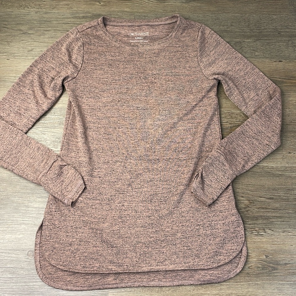 Carve Designs Women’s Chelsea Top, Long Sleeve, Heathered Brown, size XS